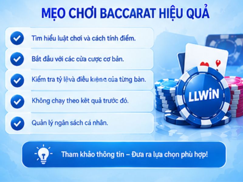 Kinh Nghiệm Tham Khảo Khi Trải Nghiệm Baccarat LLWIN