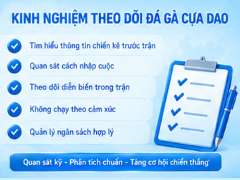 Kinh nghiệm theo dõi đá gà cựa dao LLWIN